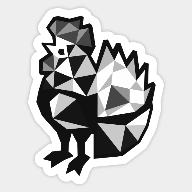 Black Rooster Sticker by XOOXOO